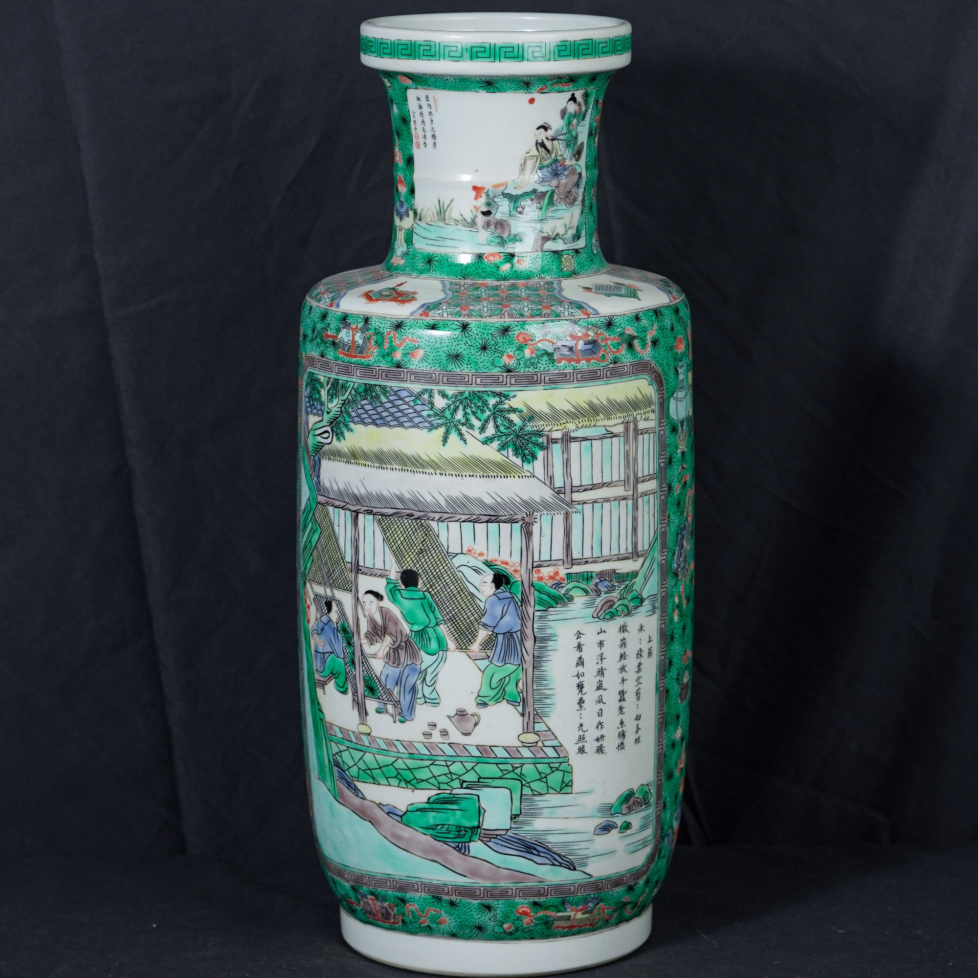 清代康熙五彩人物棒槌瓶BZYDQ00332