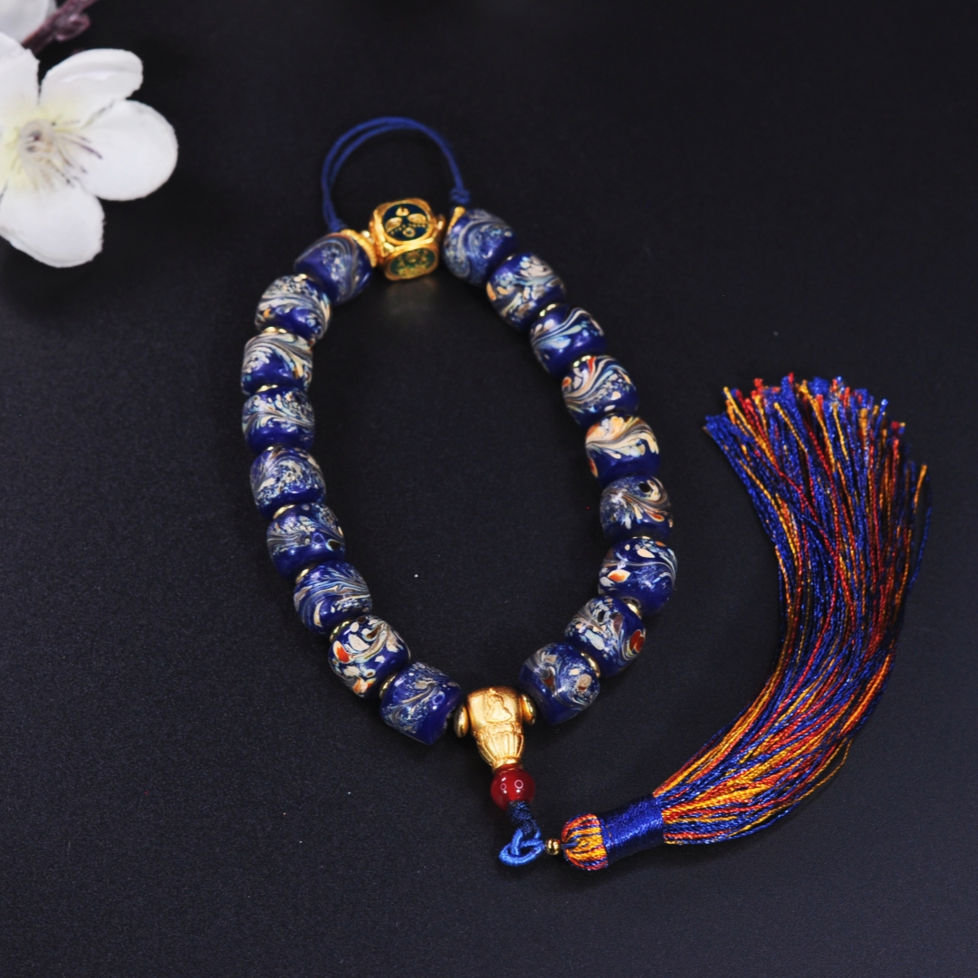 合金琉璃吊坠 【龙老板】凤尾老琉璃挂件/多样性发货A0610006