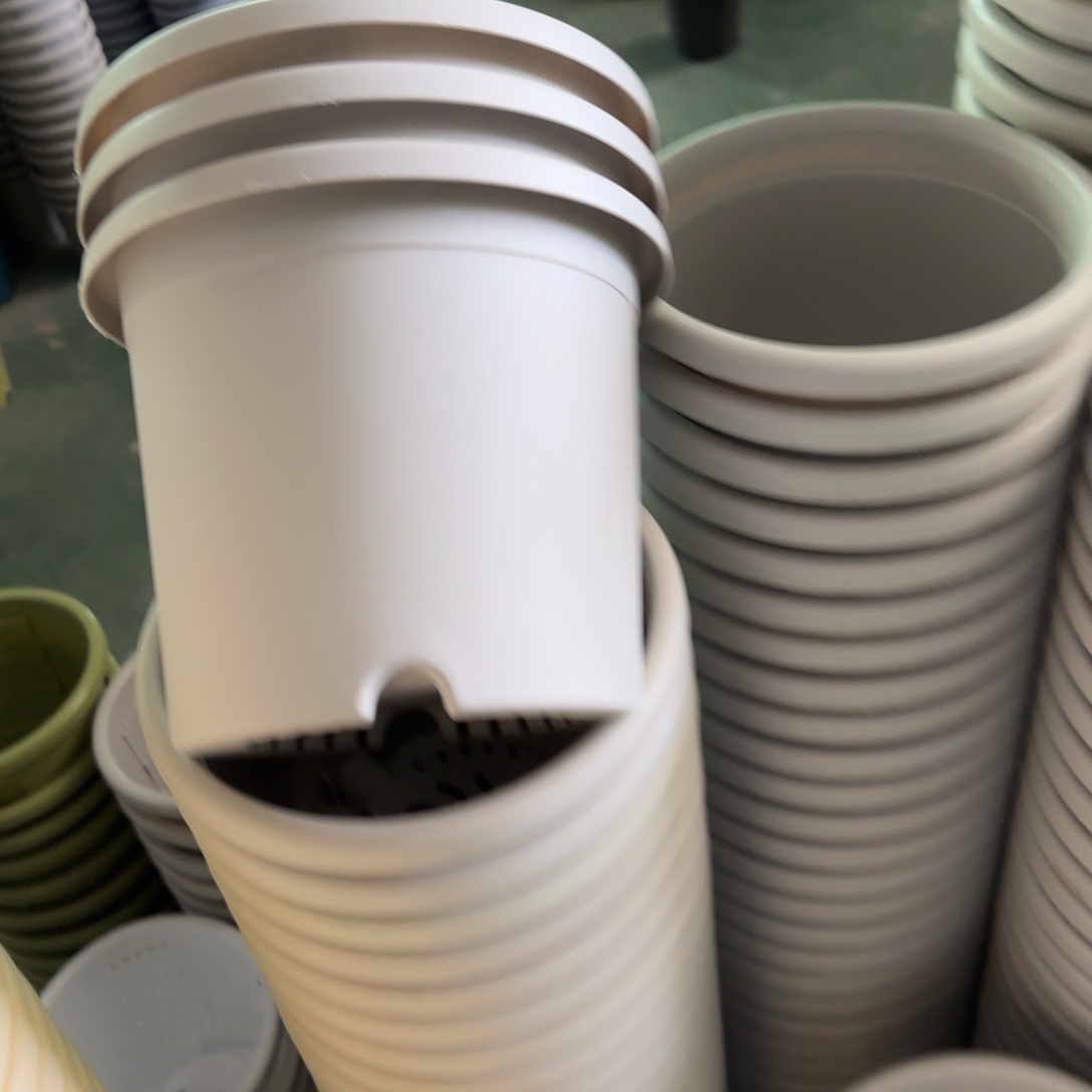 树脂四季盆3#无拖灰白微瑕10