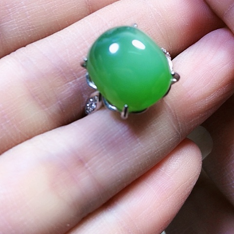 和田玉银S925镶嵌戒指