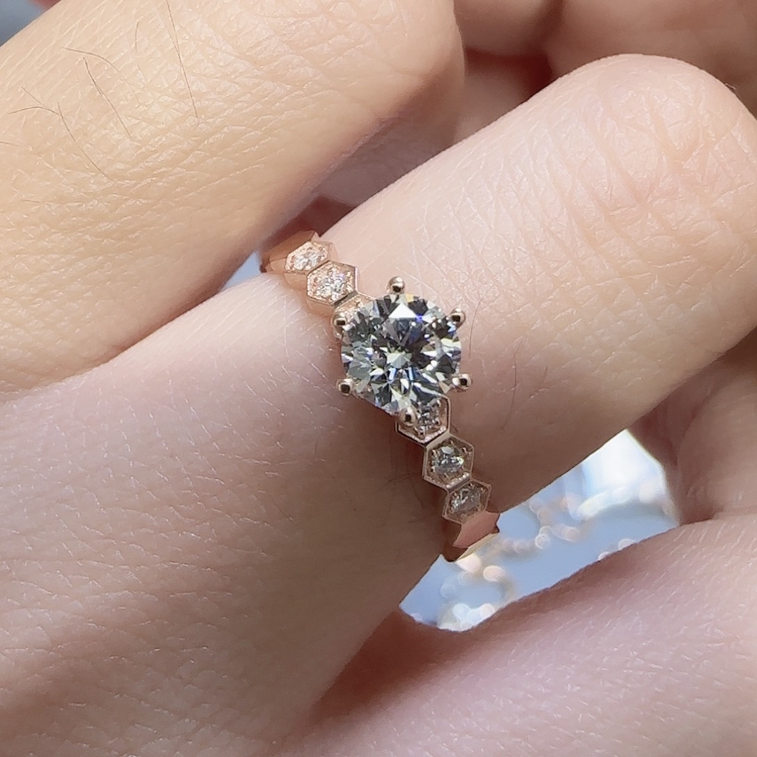 天然钻石戒指/指环18K金镶嵌14/17圈口 多样性发货其一