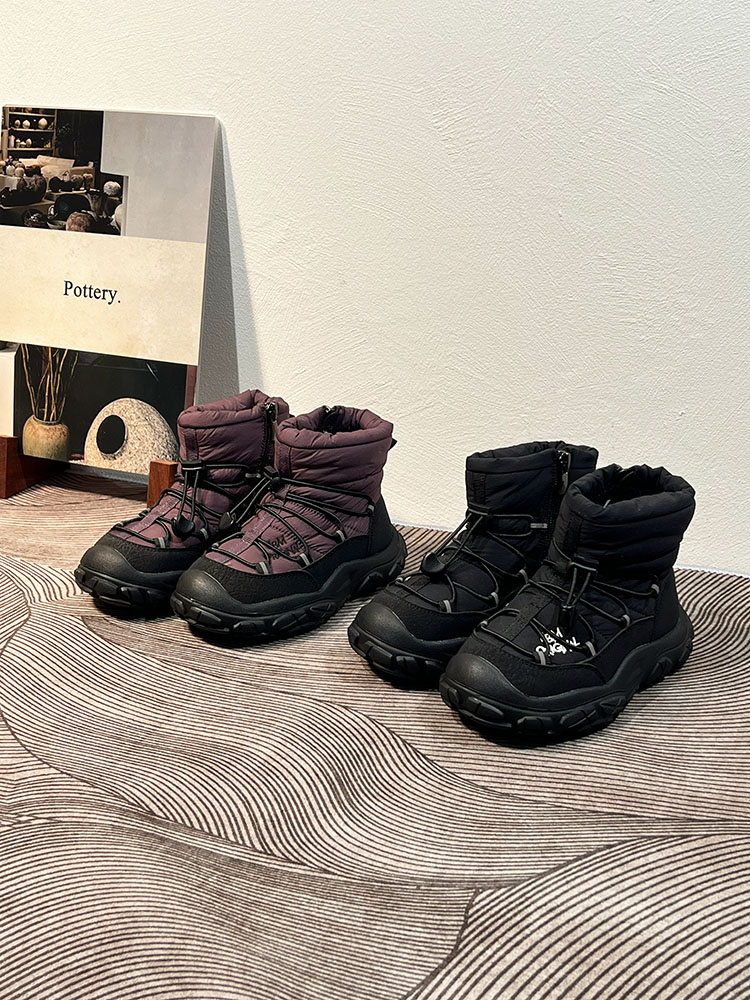 耿耿定制2025冬季新款中大童加绒雪地鞋女童防水防滑加厚保暖棉鞋