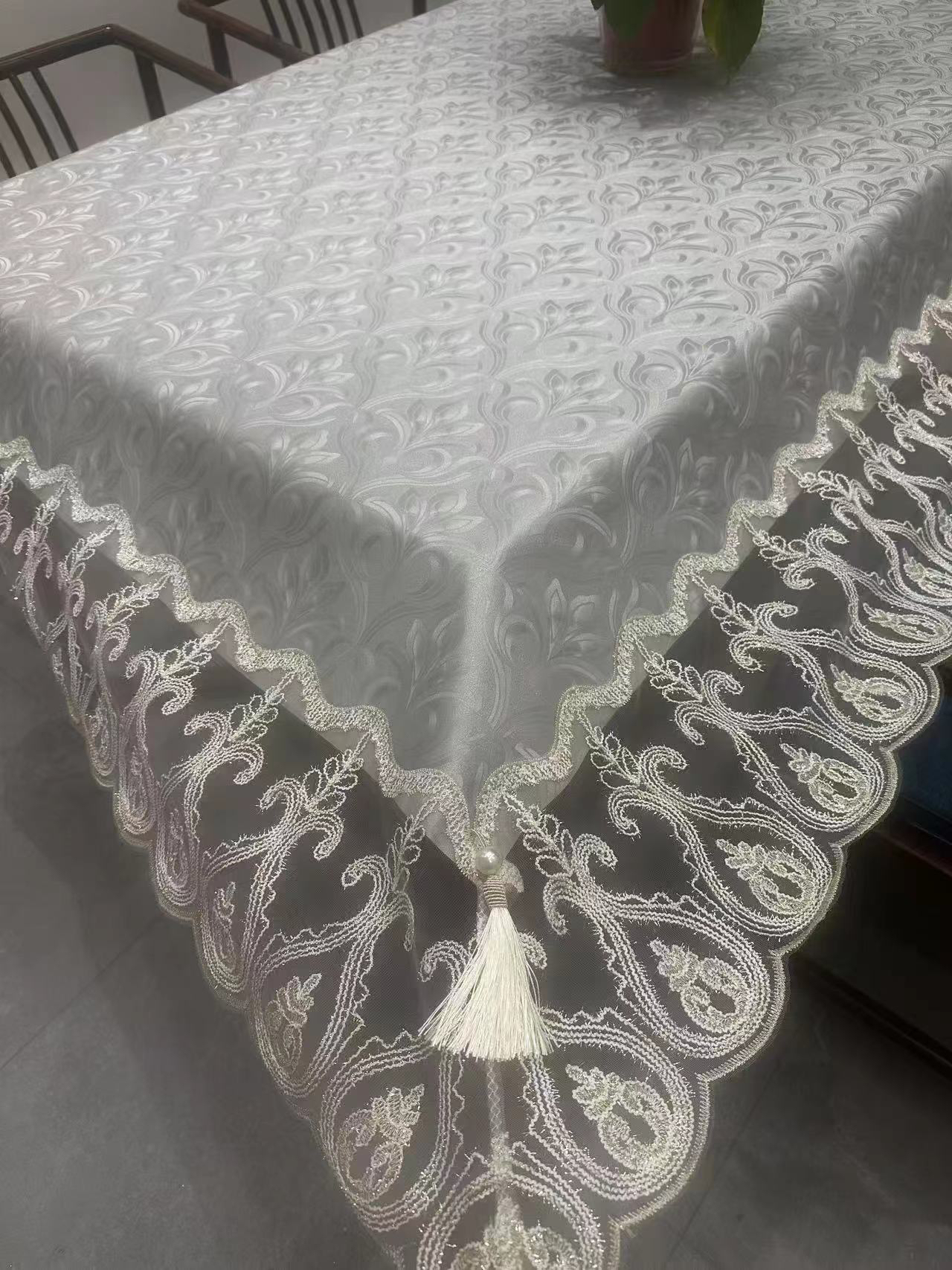 新疆包邮家用加厚免洗防油防水烫隔热茶几餐桌桌布蕾丝花边欧式