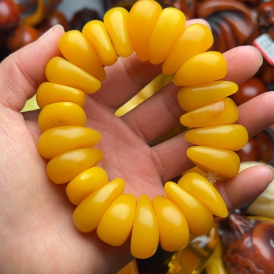 琥珀（花珀）手串未镶嵌蜜蜡