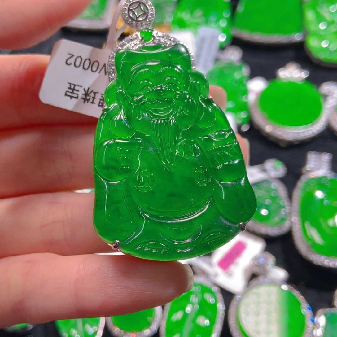 翡翠吊坠(不含链)银S925镶嵌