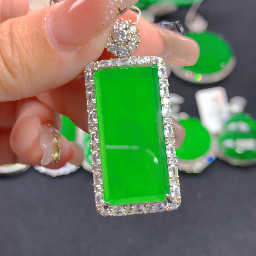 翡翠颈饰银S925镶嵌1111111111111