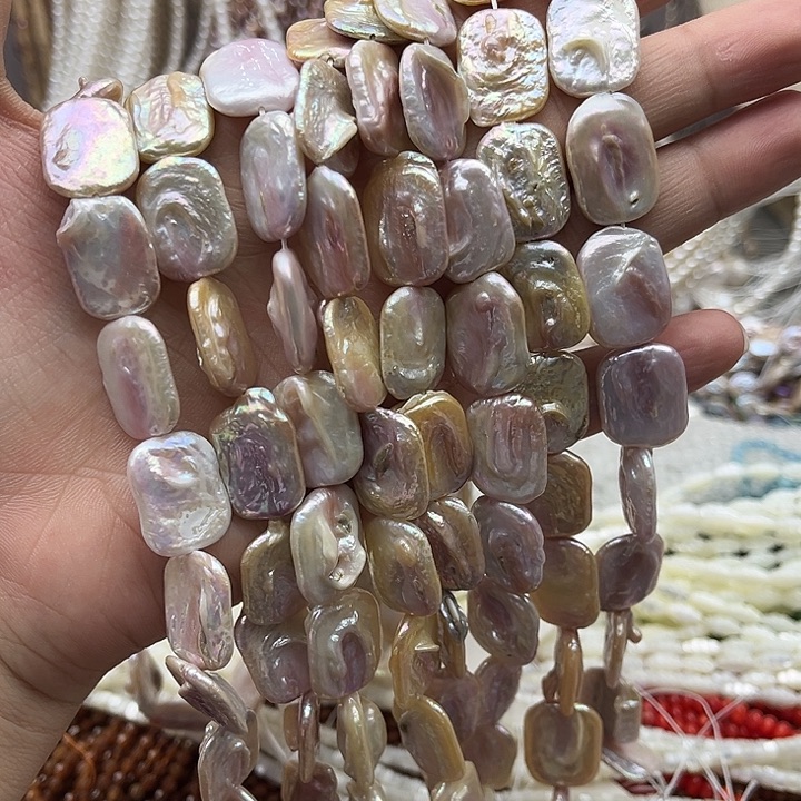 未镶嵌玛瑙/玉髓珠宝半成品一条长方片巴洛克珍珠