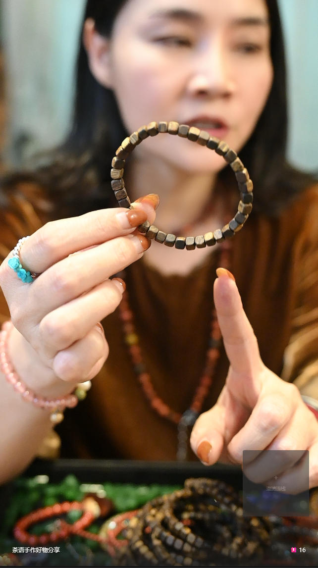 非金属木质手链 小方木素圈木质手串/约6mm