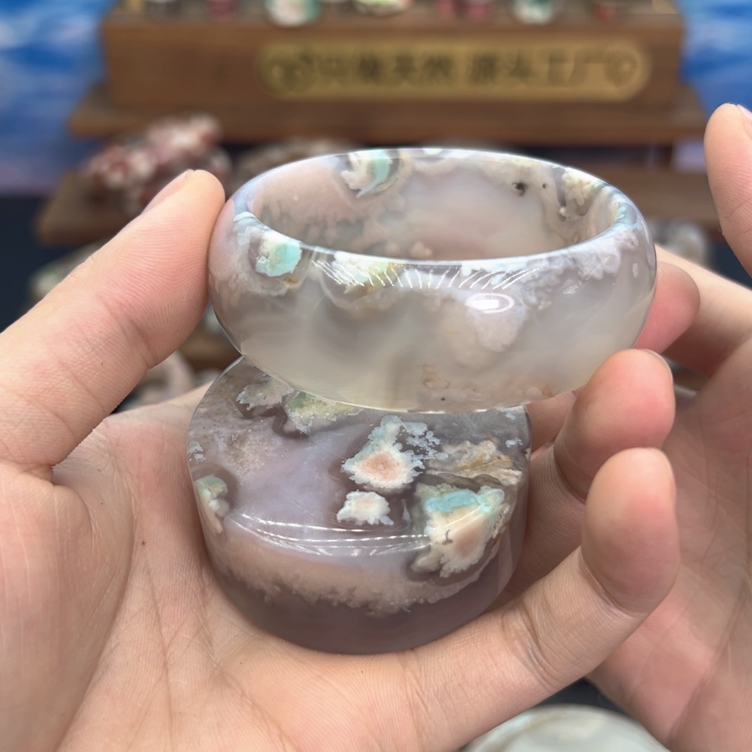 天然樱花手镯55圈口