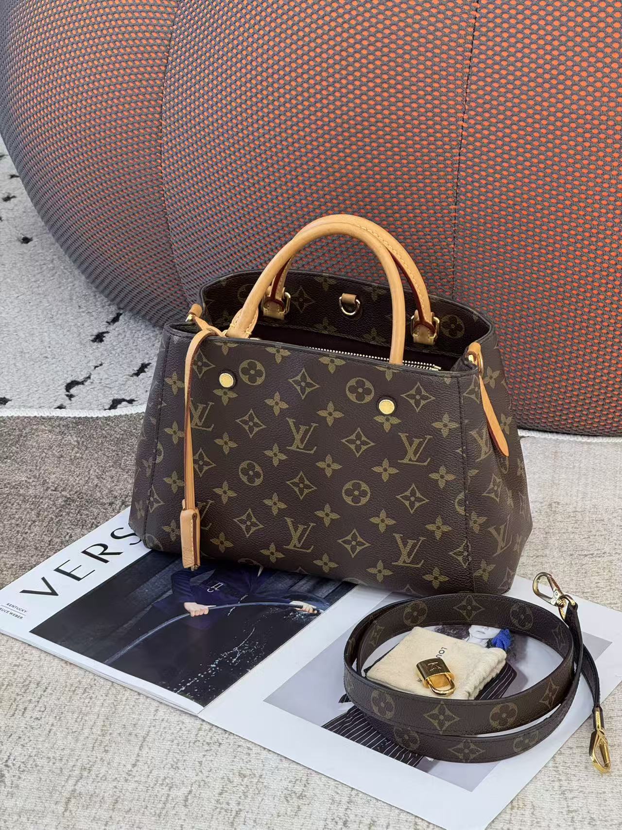 95新 LouisVuitton/路易威登  LV老花蒙田BB 单肩包 5754
