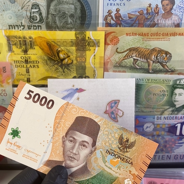 纸币好****子印度尼西亚5000 真钱真钞