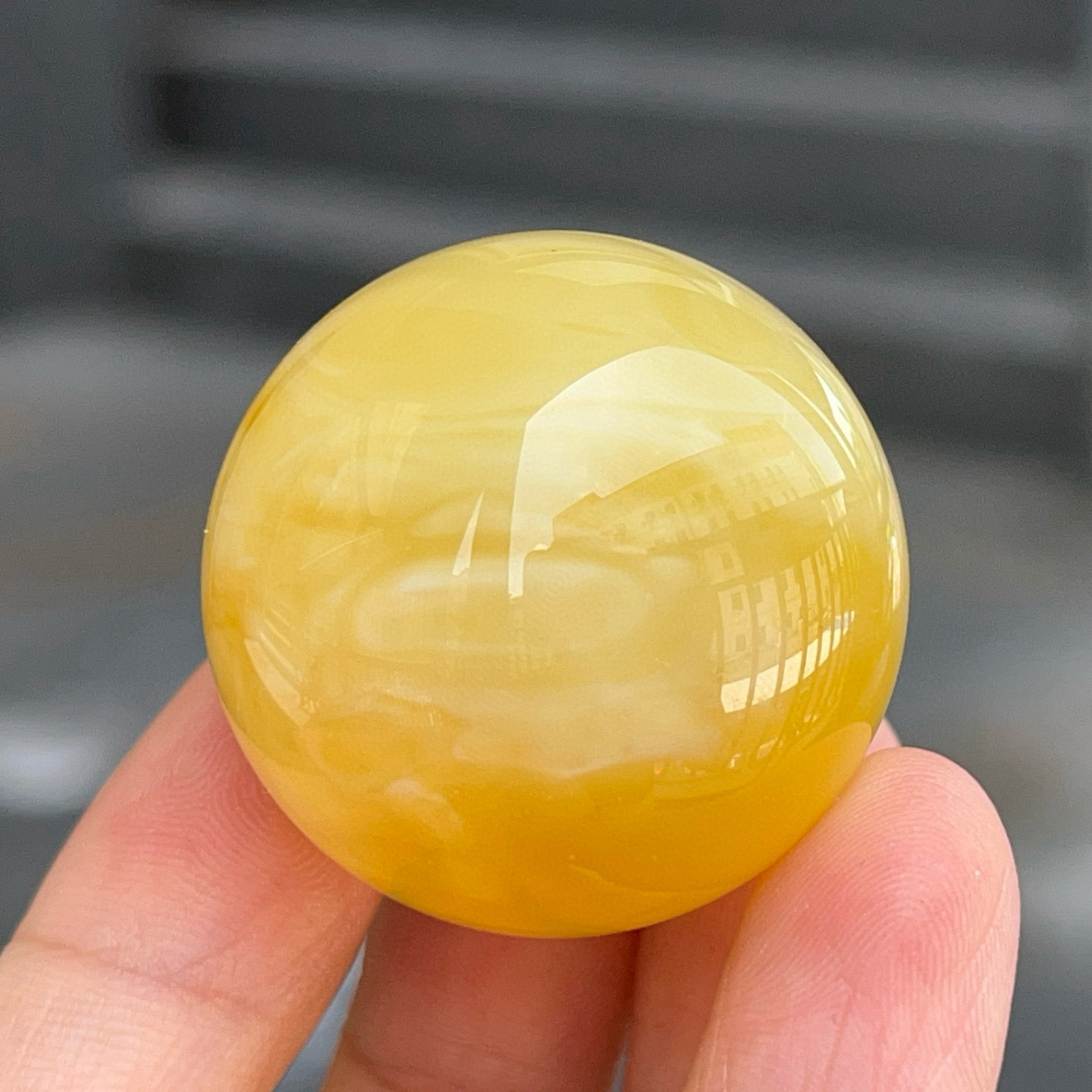 精美妖花蜜蜡圆珠，32.1mm