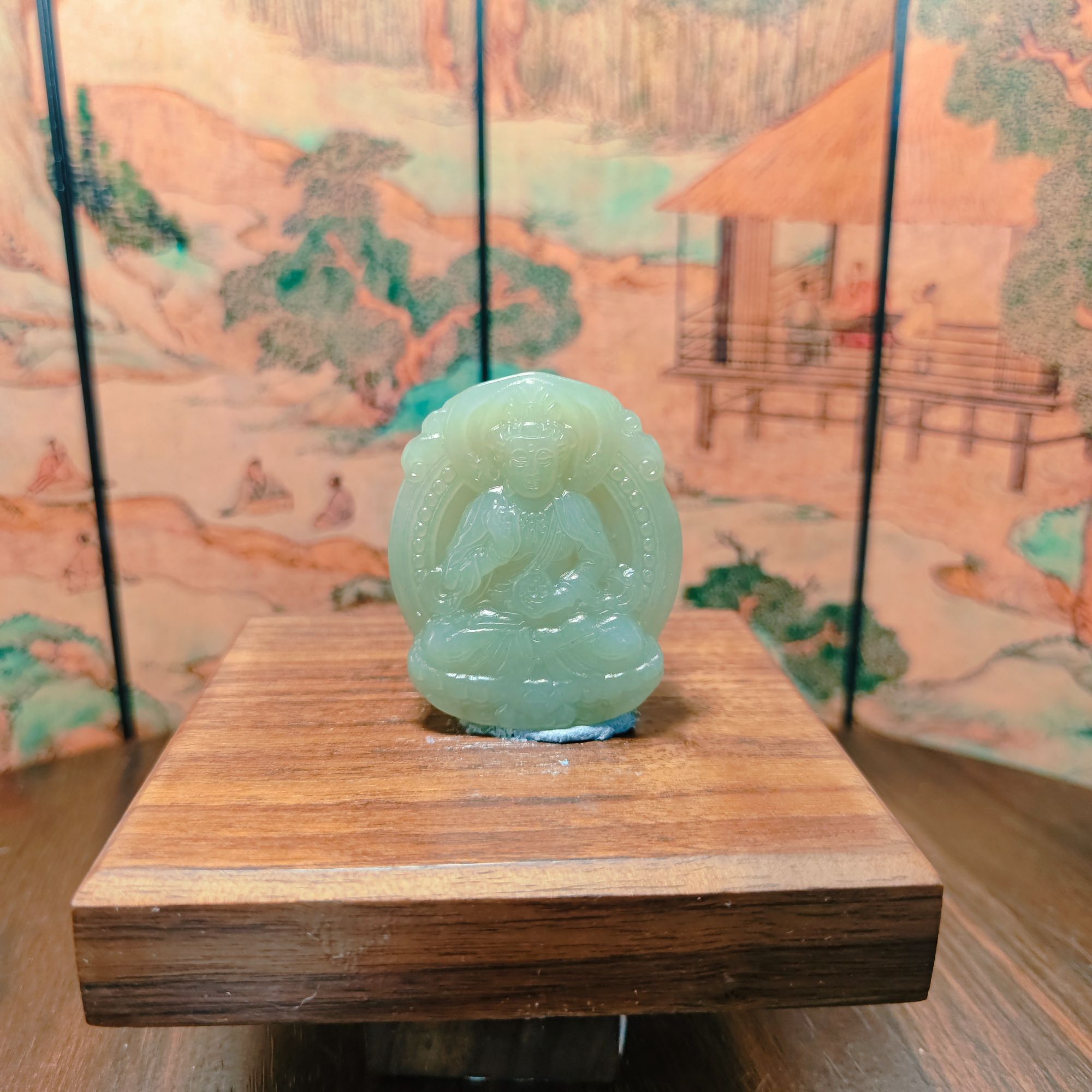 Q和田玉观音吊坠0495