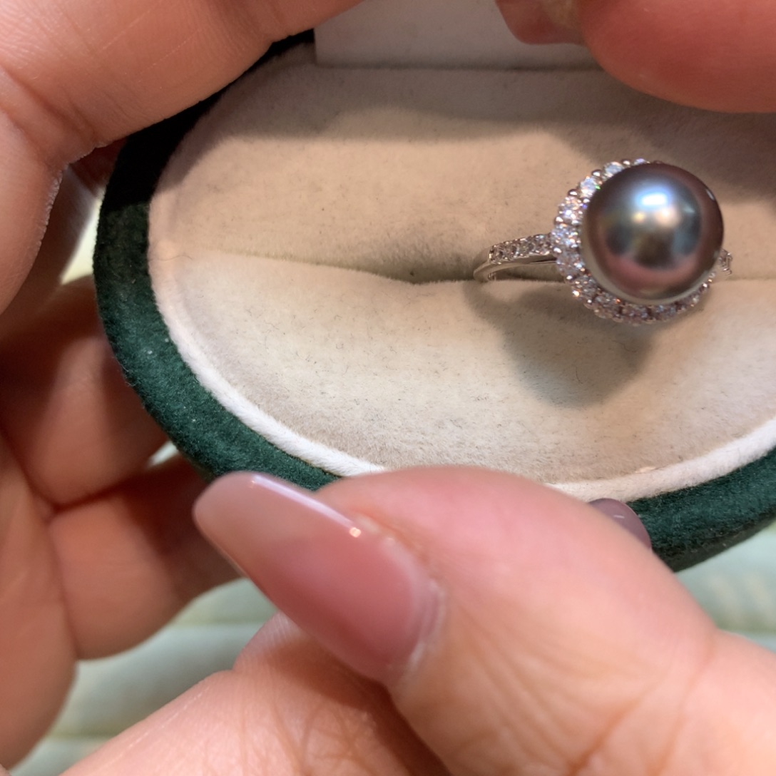 海水珍珠戒指银S925镶嵌