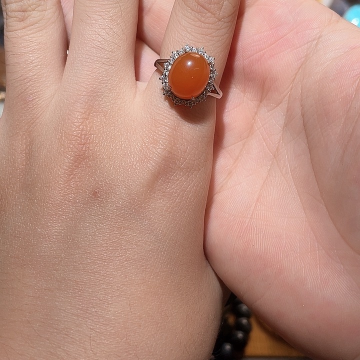 颈饰银S925镶嵌南红玛瑙吊坠