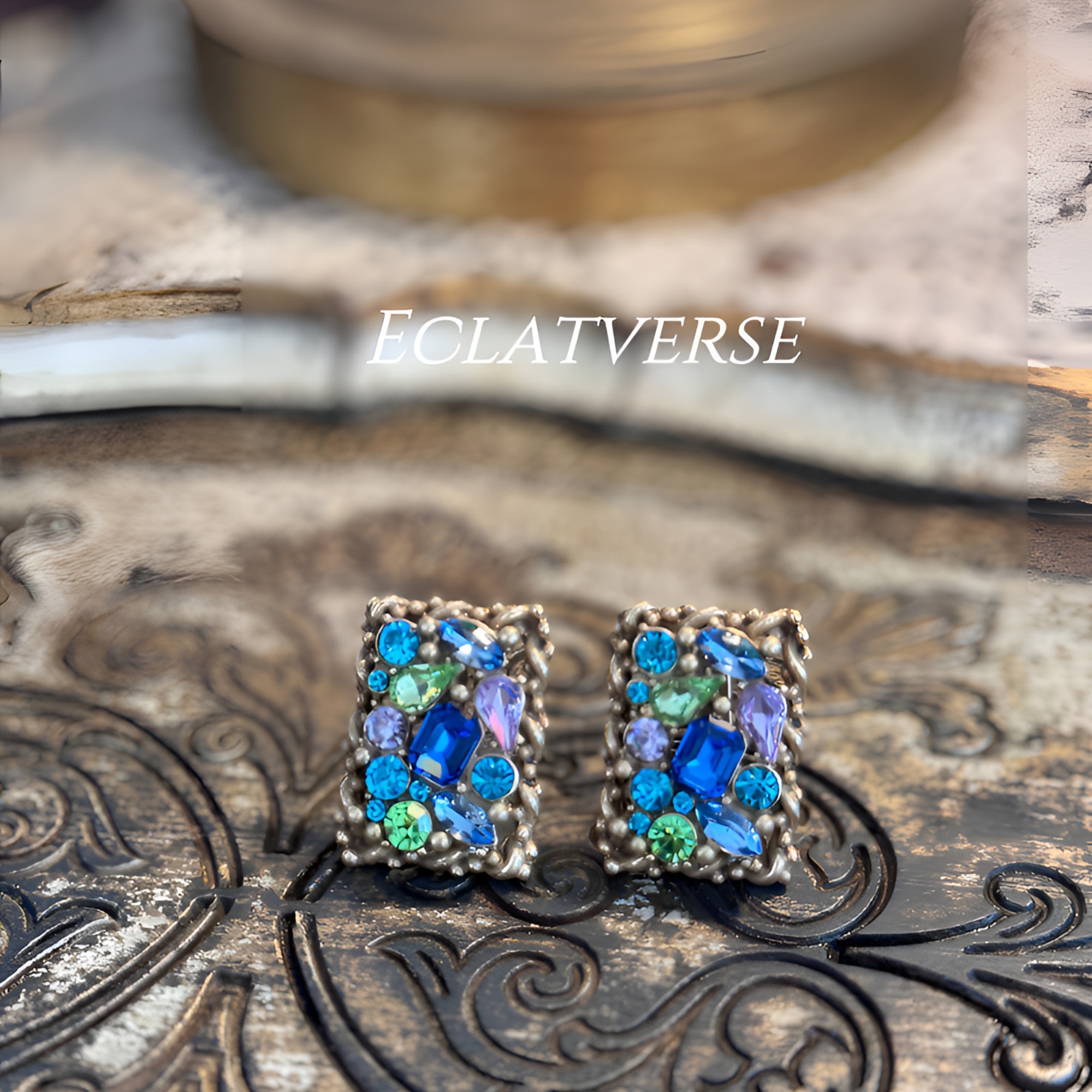 铜合金仿水晶耳饰 6005复古手工气质古风