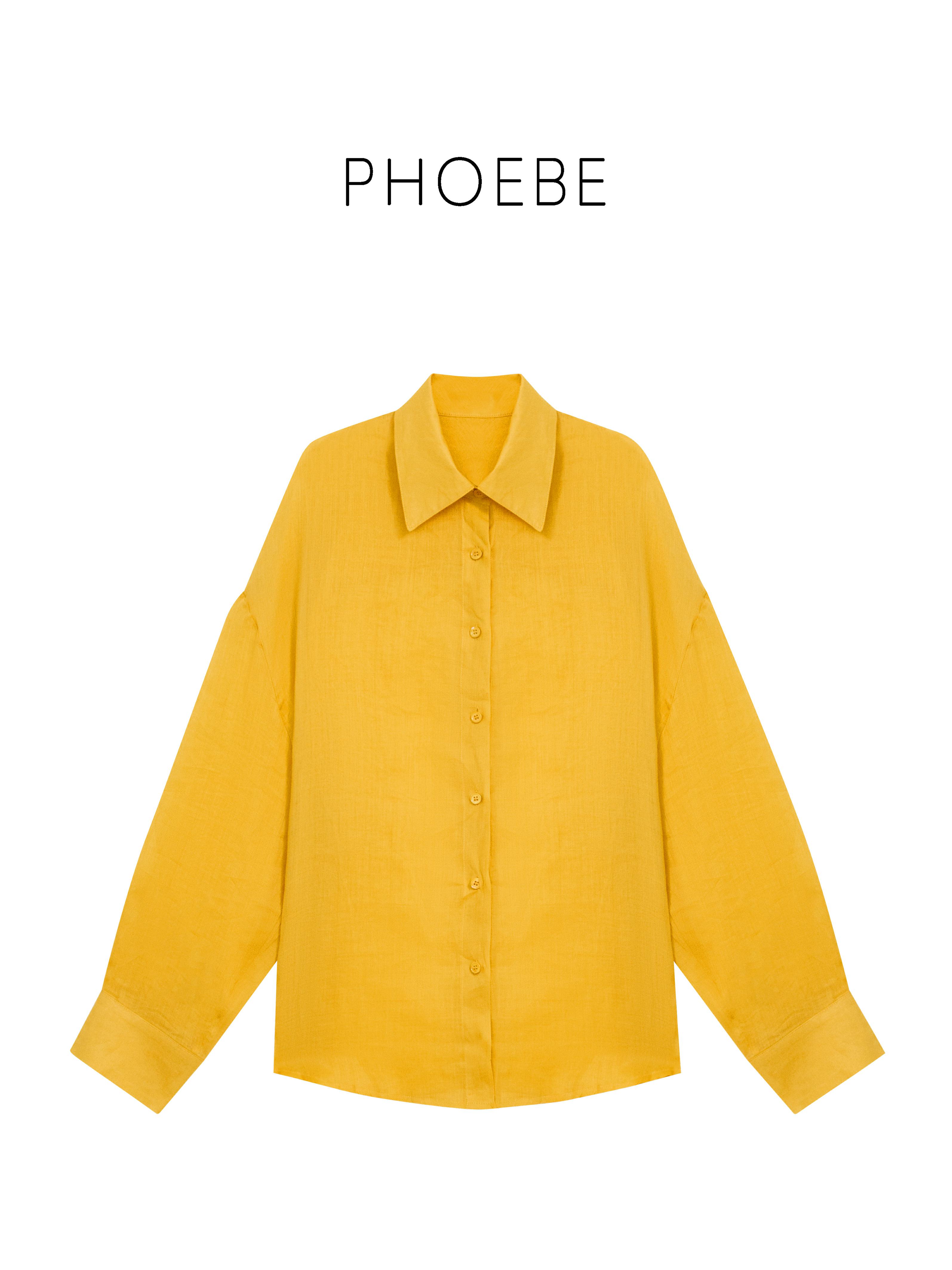 【美翻了的黄衬衣】PHOEBE叶姐 春季新款休闲纯色衬衫HF5030704C