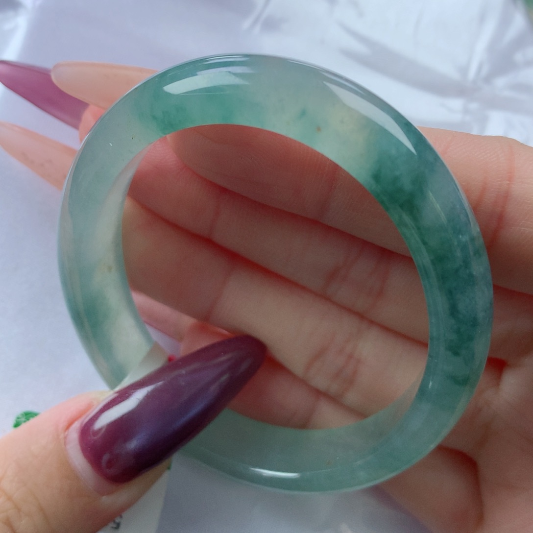 未镶嵌手镯翡翠缅甸天然翡翠A货52.4贵妃