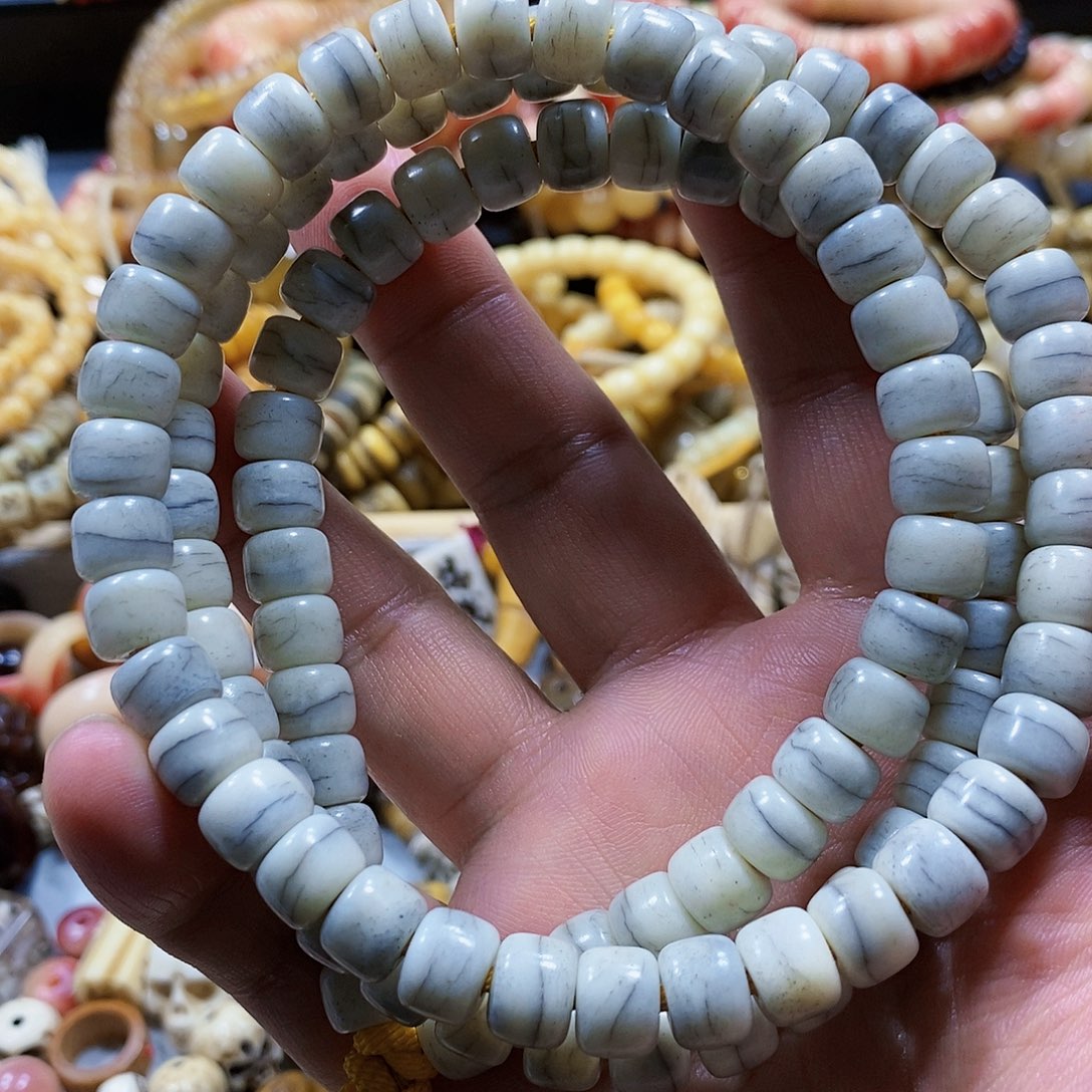 牛骨摆件牦牛骨0.9手串108颗