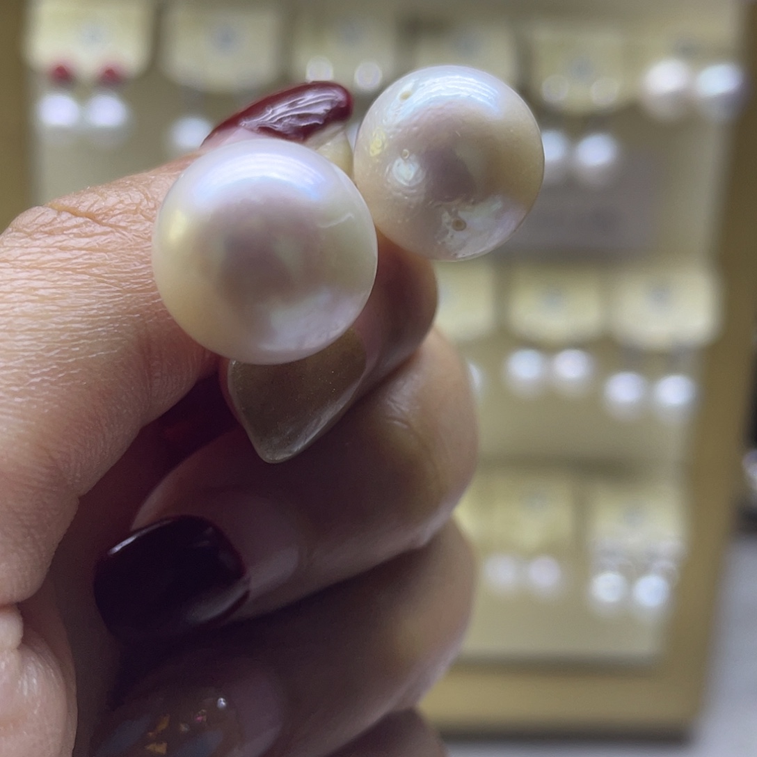 银S925镶嵌淡水珍珠耳饰