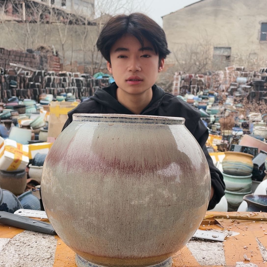 宜兴紫砂粗陶花盆