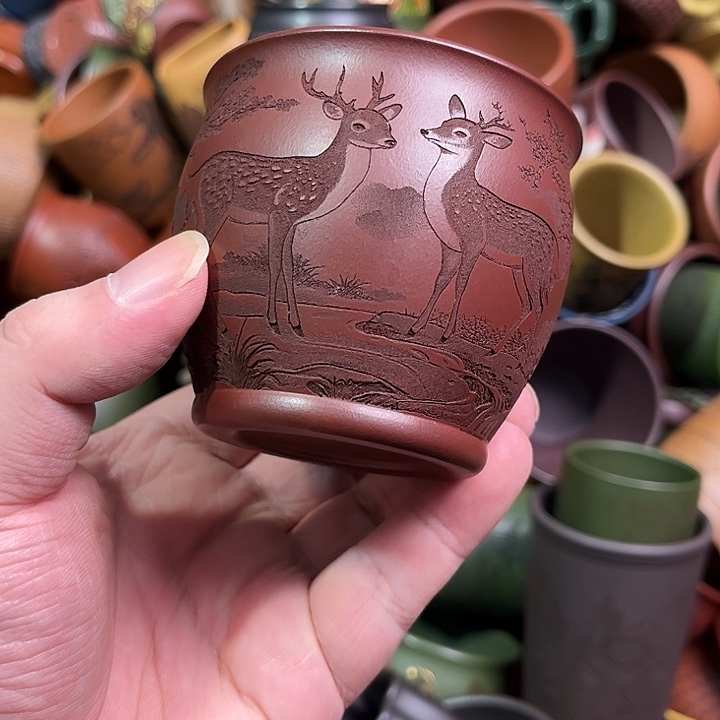 紫砂茶杯全手工紫砂主人杯