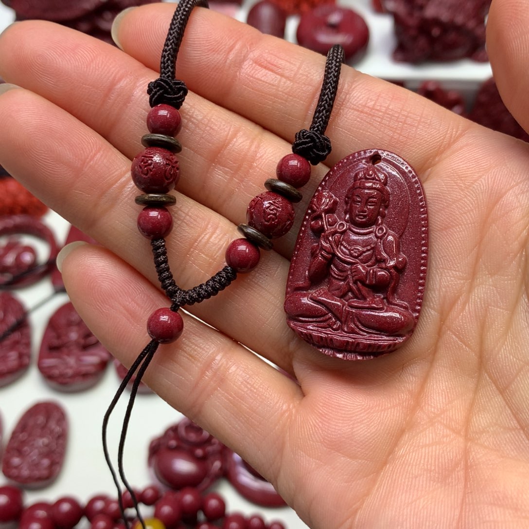 天然辰砂小号大势至➕六子绳