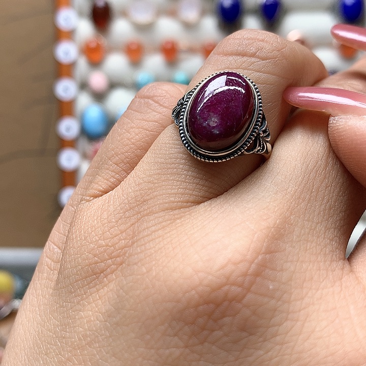 水晶水晶戒指银S925镶嵌