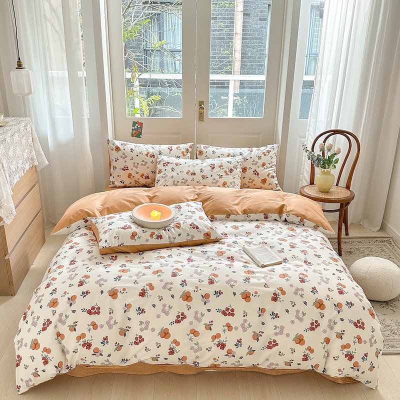 【铭哥家】 小清新全棉斜纹亲肤时尚印花纯棉四件套-阑珊