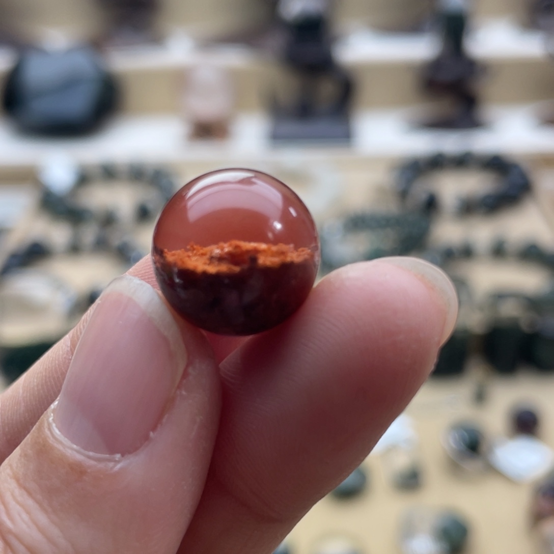 萧***心水晶吊坠(不含链)未镶嵌黄幽灵聚宝盆单珠