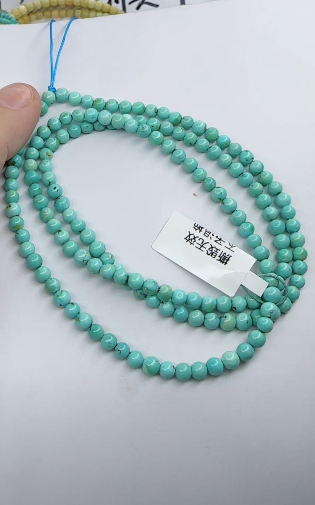 天然原矿绿松石珠链卡