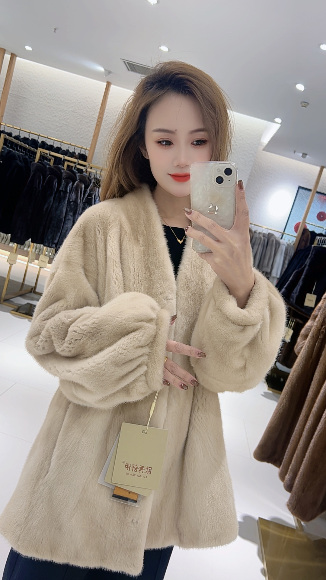 欧秀舒伊【嘟嘟袖1】V领落肩嘟嘟袖时尚款