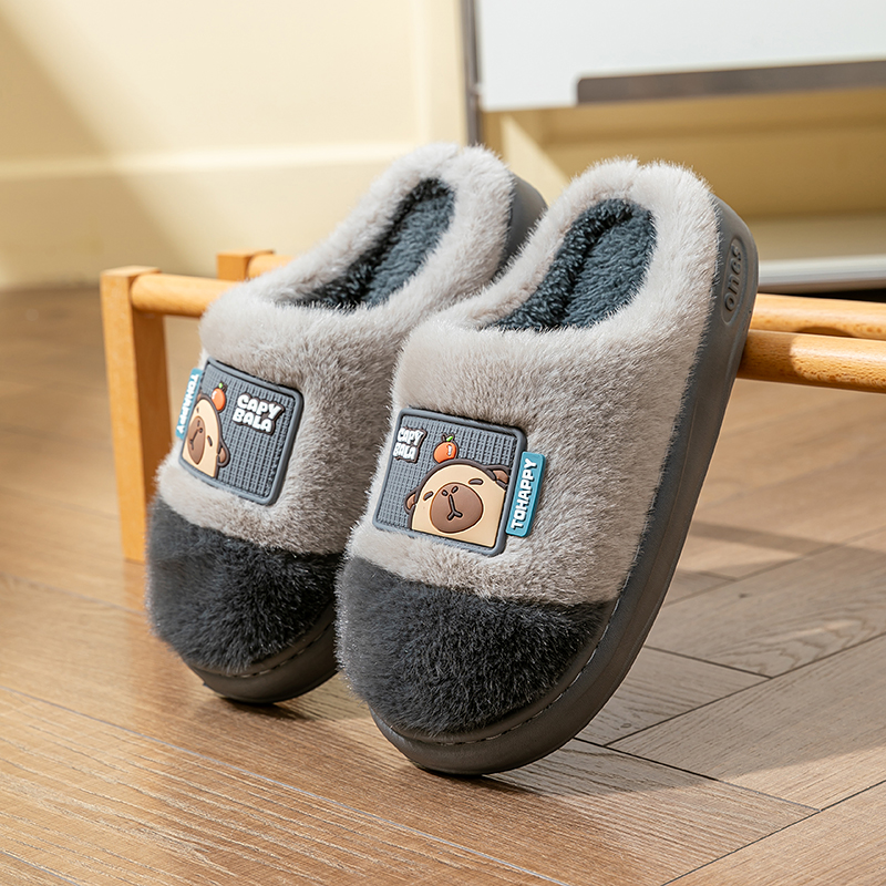 冬季新款儿童棉拖鞋中大童男童卡通可爱保暖棉拖学生家居寝室棉拖