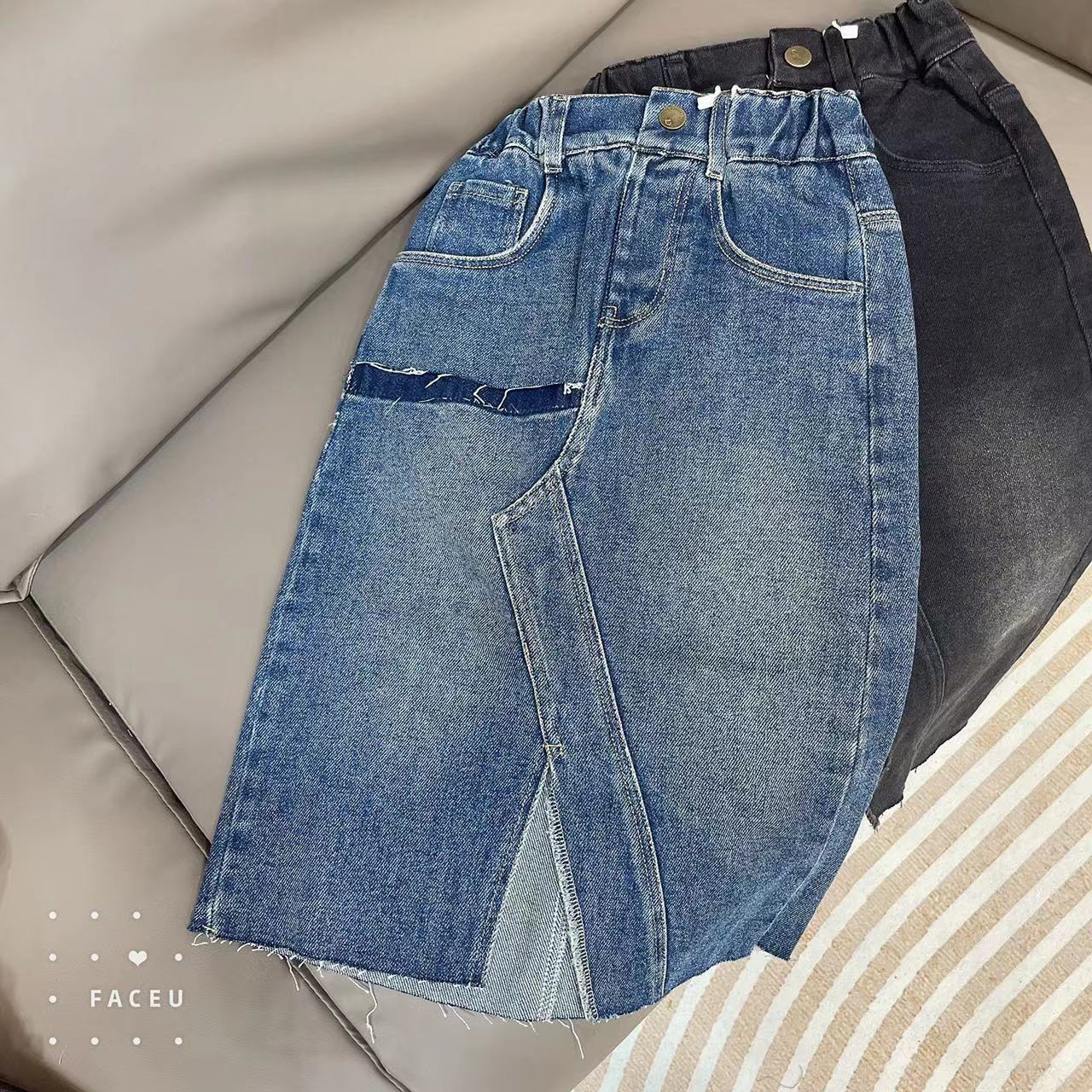 308409《现》优选韩版儿童休闲舒适时尚洋气日常牛仔裙