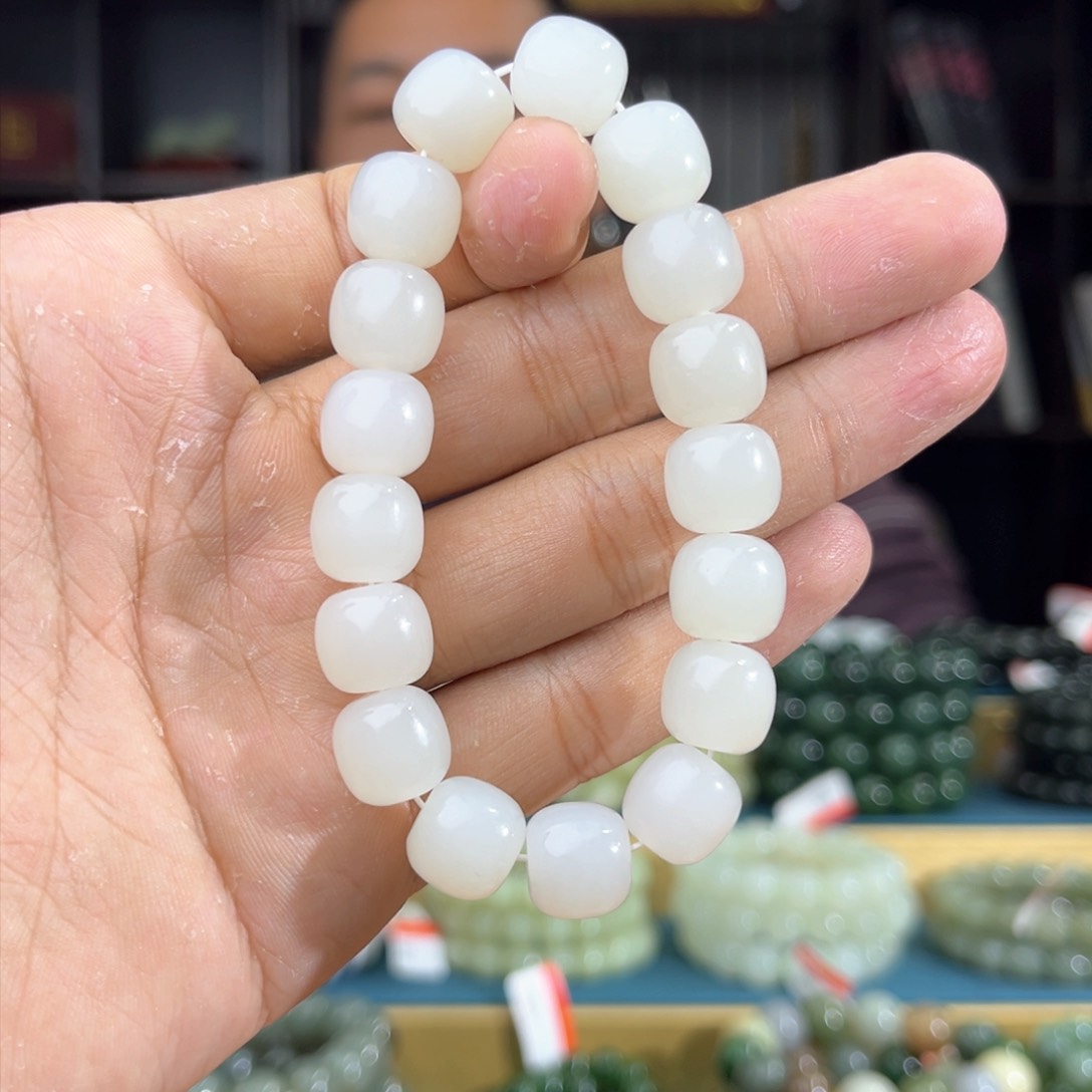 和田玉未镶嵌手串纯天然和田玉新疆05于田卡12老型