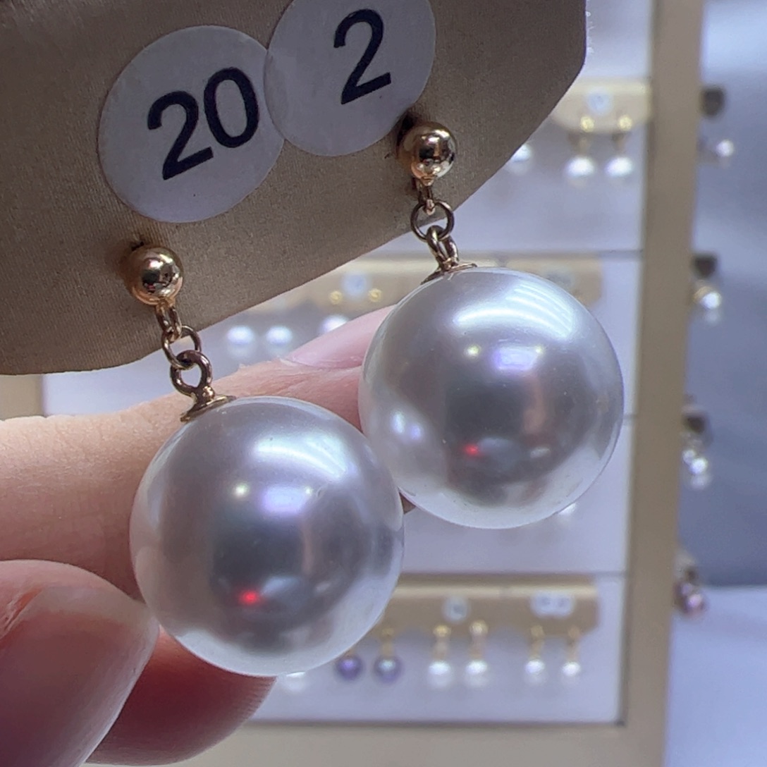 银S925镶嵌淡水珍珠耳饰