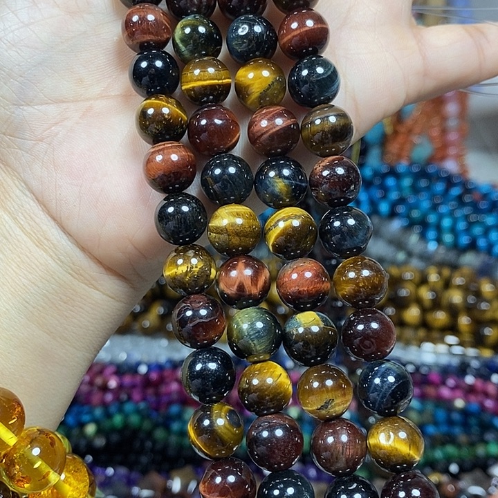 玛瑙/玉髓未镶嵌珠宝半成品彩虎卡10mm