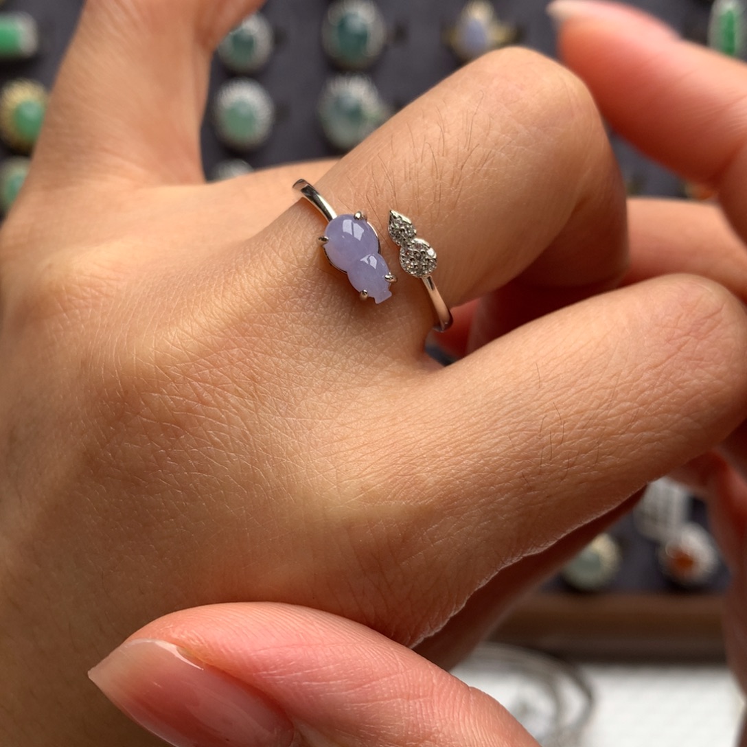 翡翠银S925镶嵌戒指戒指