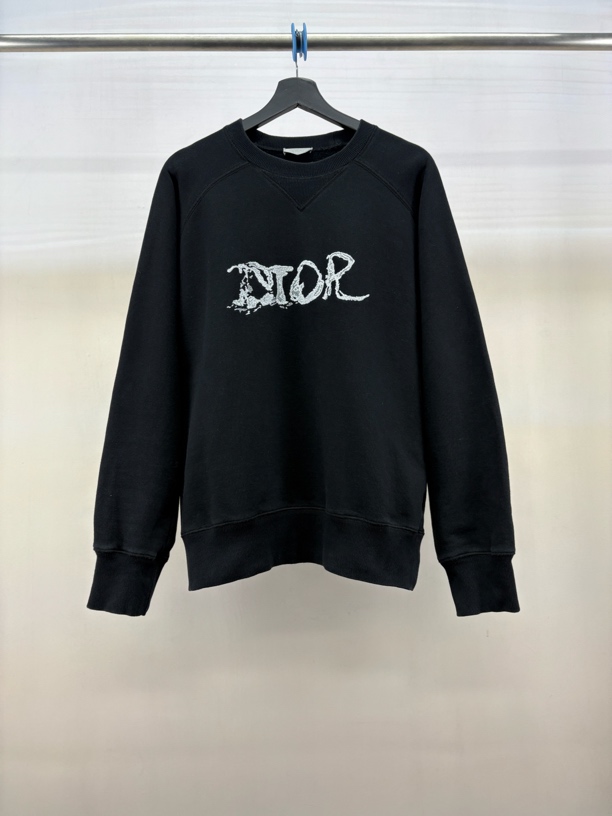 99新 DIOR/迪奥 黑色刺绣logo卫衣/L码/M0596