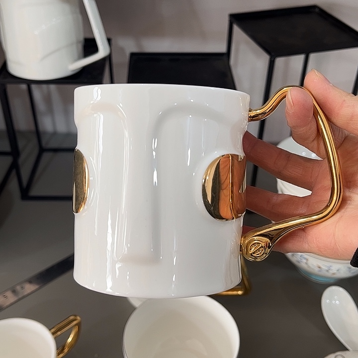 瓷片微瑕骨瓷马克杯女士一个