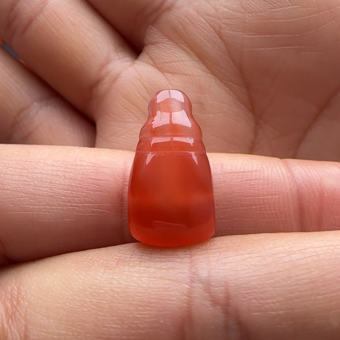 南红玛瑙三通10.2未镶嵌故***安白马牙