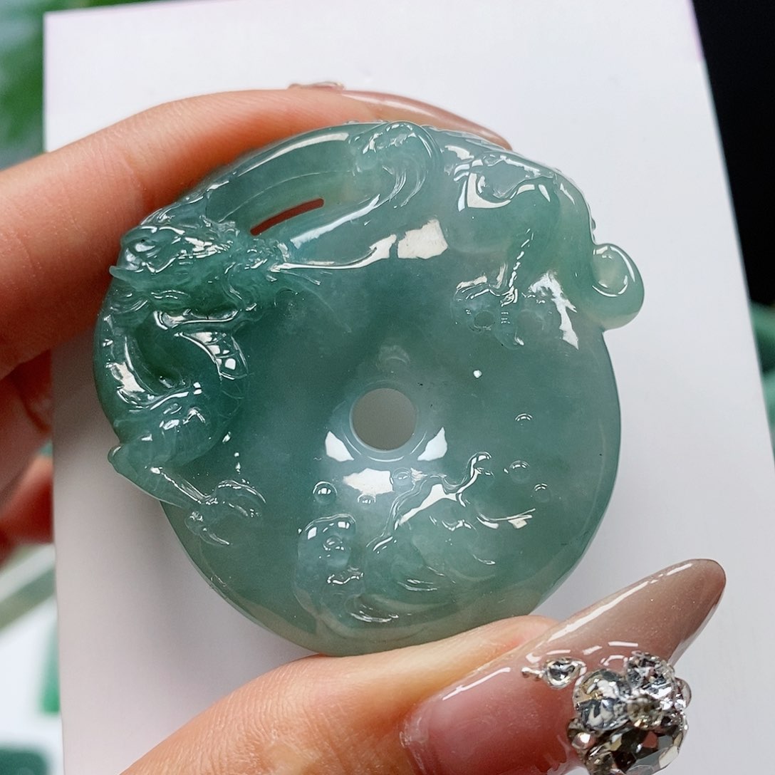 翡翠颈饰未镶嵌缅甸天然a货翡翠挂件