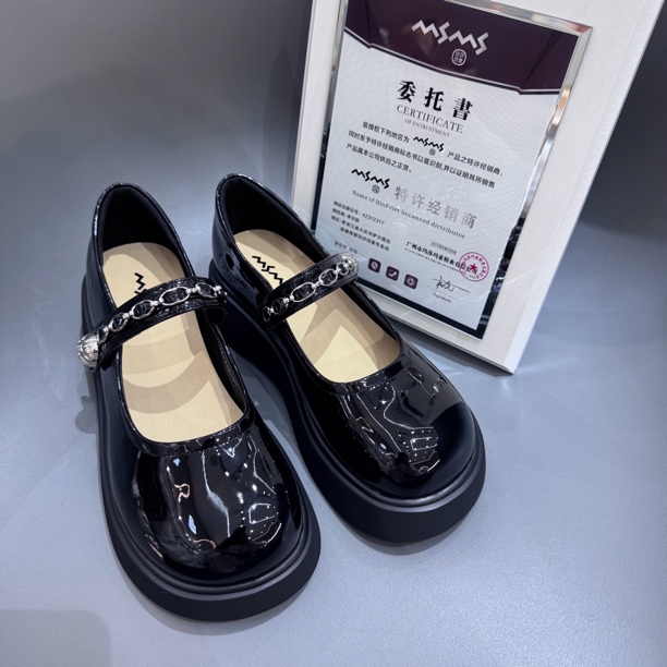 玛莎玛索MSMS213-103夏季新款单鞋复古乐福鞋圆头厚底皮鞋