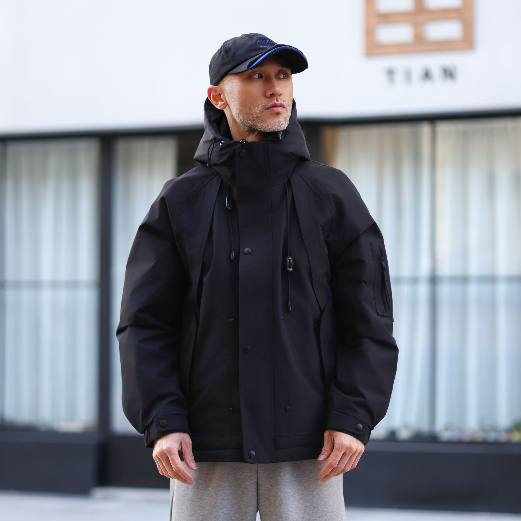 O.L.I.【户外工装多口袋连帽羽绒服】防风休闲冲锋衣羽绒服外套男