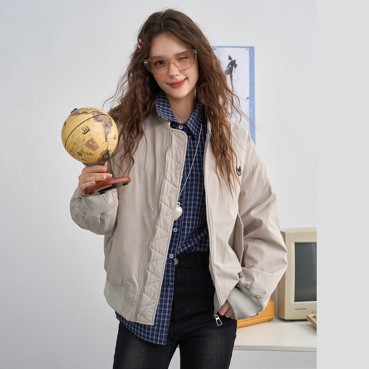 【茉茉专属】【内里夹棉】复古设计感夹克棒球服女秋棉服AEW4B2949