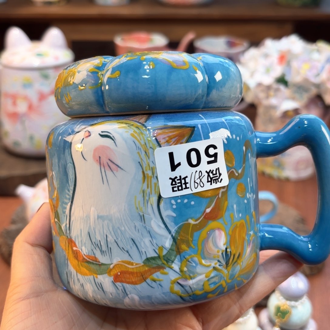 瓷片景德镇手绘高温釉下彩陶瓷茶具