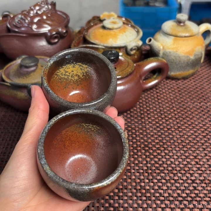紫砂茶杯一对小杯80 C