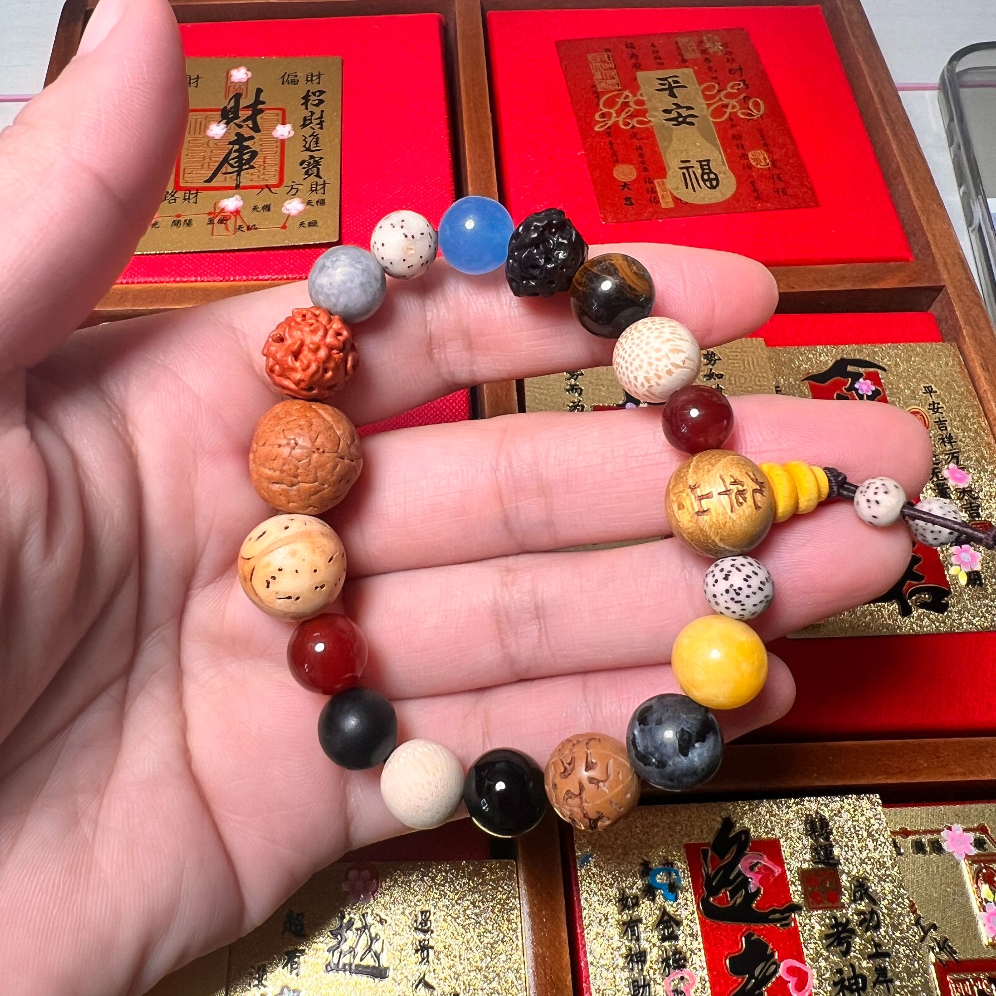 木质手链 【2026九华山提福】非金属木质马年十八籽菩提手串手工