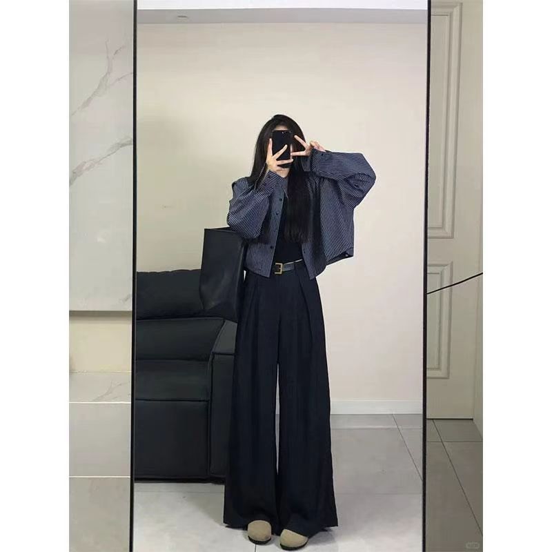 早春穿搭辣妹风套装女新款韩系高级感短款外套大码休闲长裤两件套