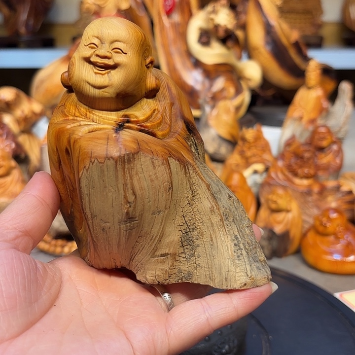 柏木太行崖柏弥勒佛